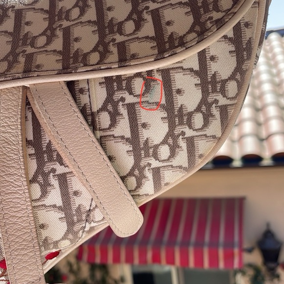 Christian Dior beige floral saddle bag - Picture 12 of 17